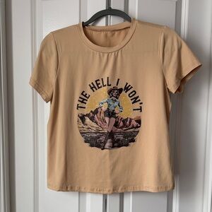 Graphic Tan Women's Top